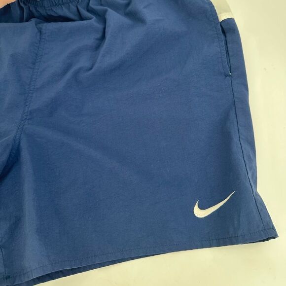 Vintage Nike Men's XL Running Shorts Nylon Blue BIG SWOOSH 90s Y2K White Tag - Picture 4 of 11